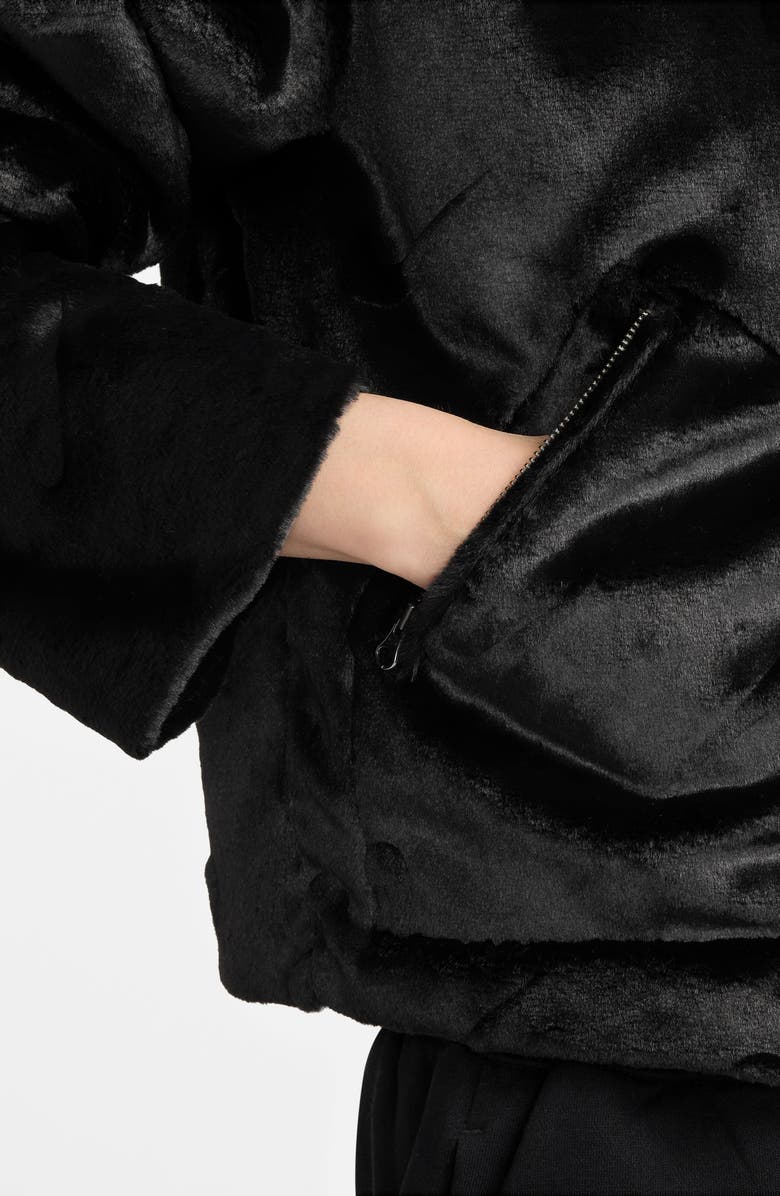 Nike Sportswear Essential Loose Fit Logo Debossed Faux Fur Jacket, Alternate, color, 
