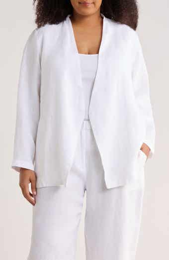 Open Front Organic Linen Jacket