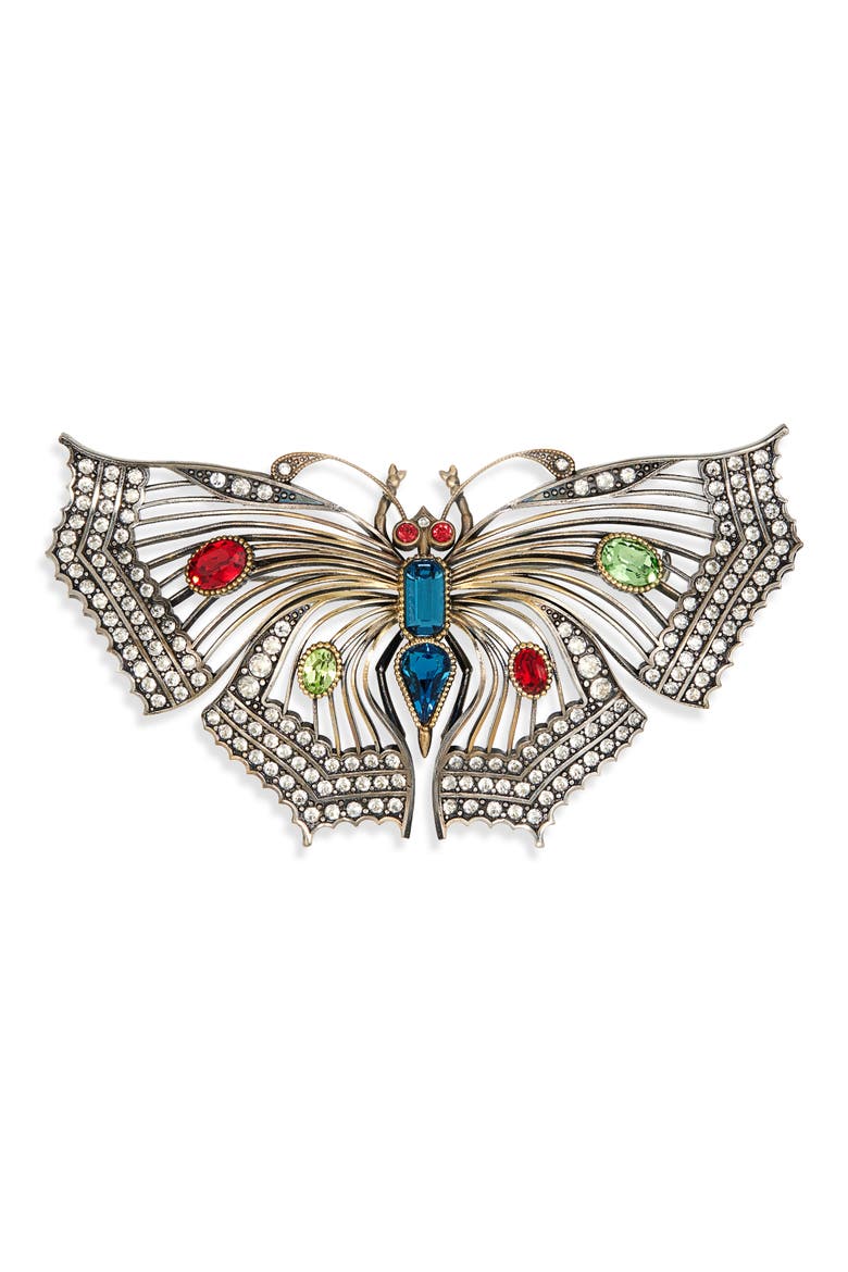 Vouloirvoler Butterfly Brooch, Main, color, SILVER MULTI