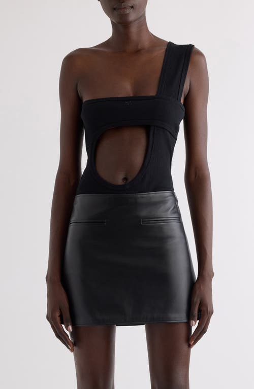 Courrèges Loop Buckle '90s Rib Bodysuit In Black