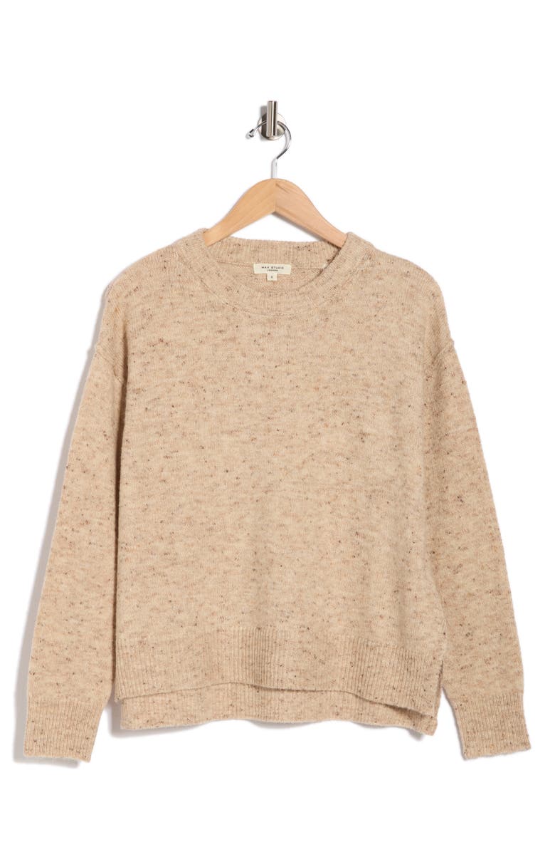 MAX STUDIO Drop Shoulder Sweater, Alternate, color, Heather Oatmeal