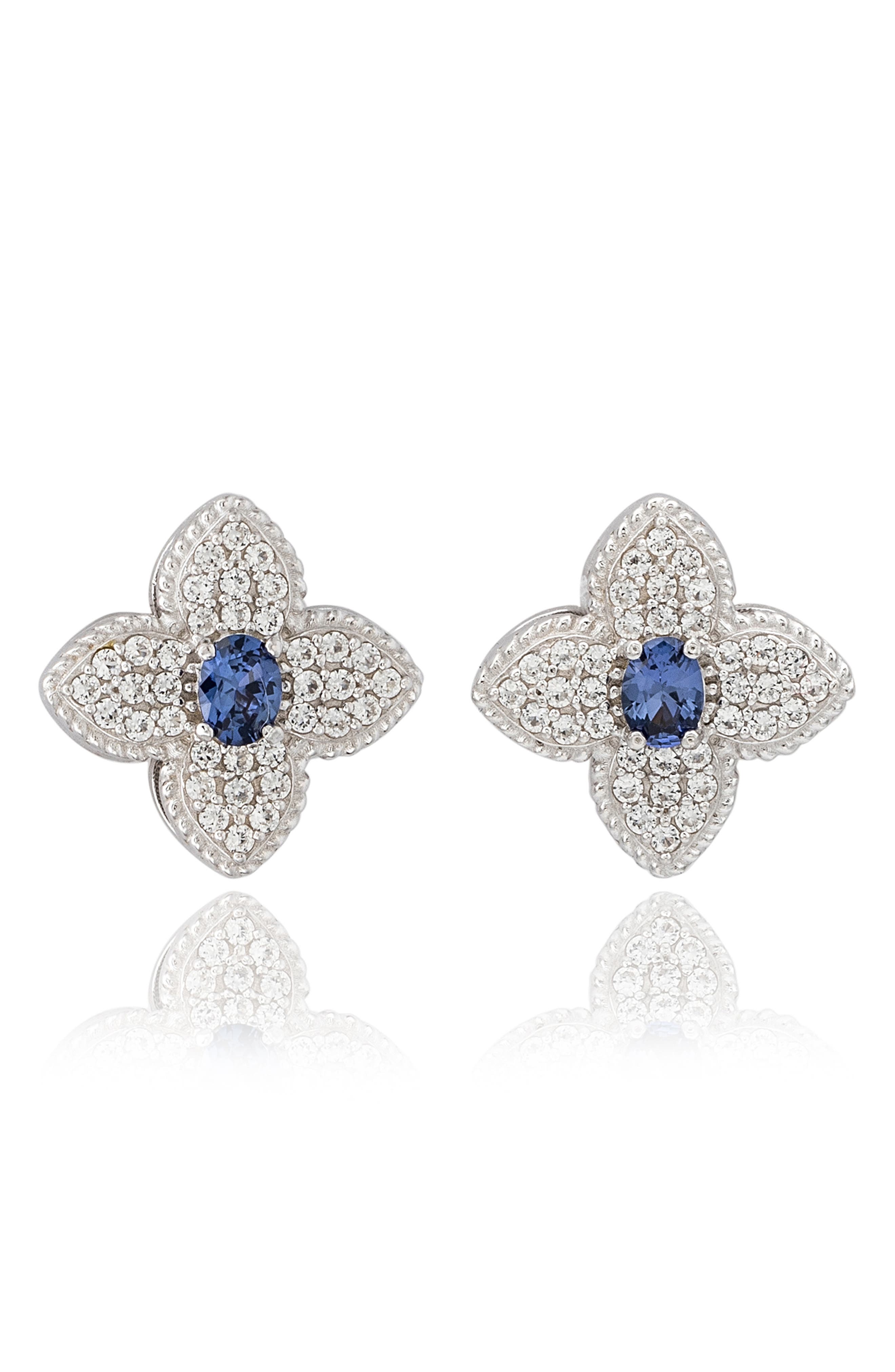 SUZY LEVIAN Sapphire Clover Stud Earrings
