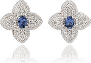 SUZY LEVIAN Sapphire Clover Stud Earrings