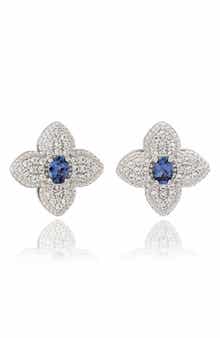 SUZY LEVIAN Sapphire Clover Stud Earrings