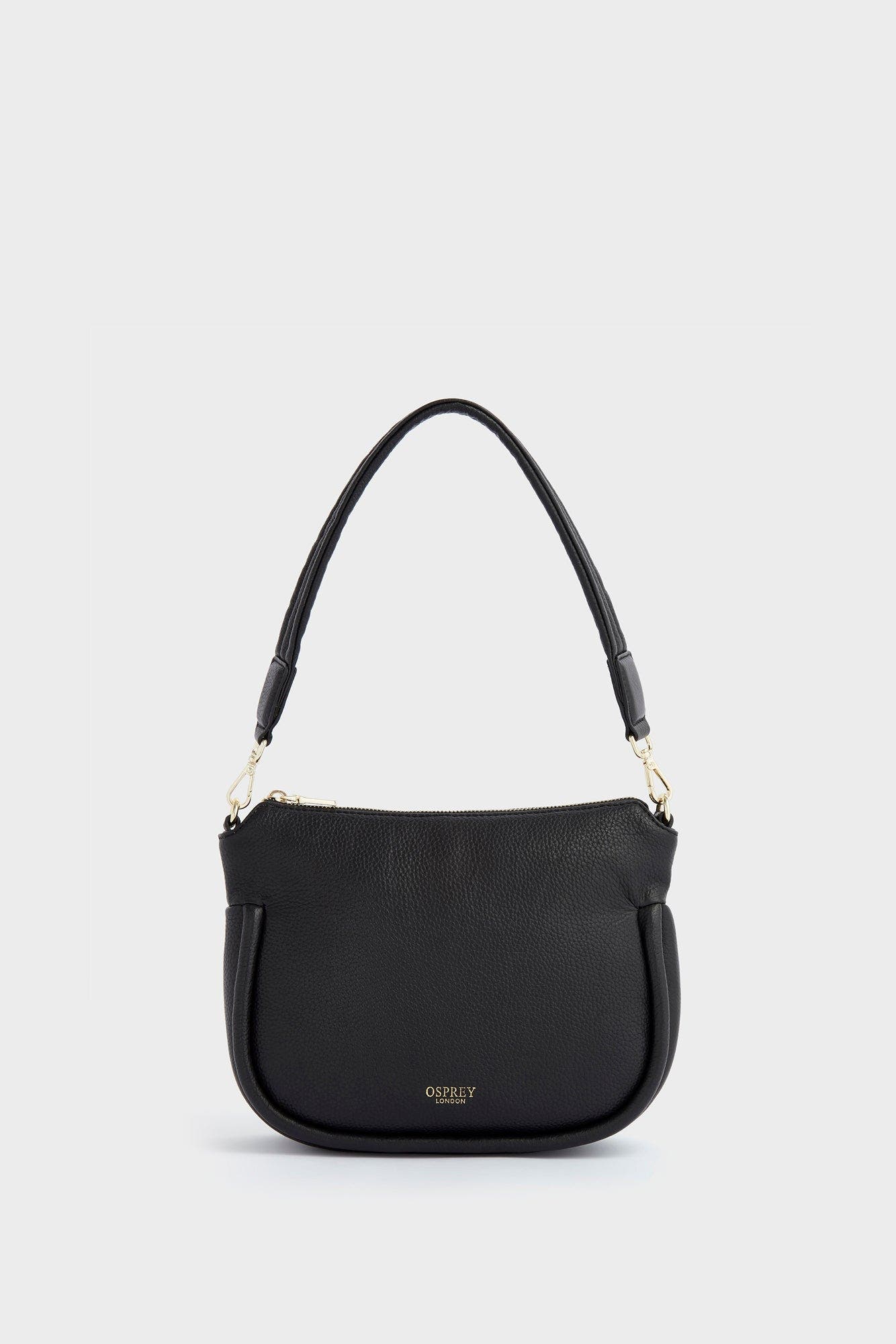 Osprey London The Hendrix Leather Shoulder Bag, Alternate, color, Black