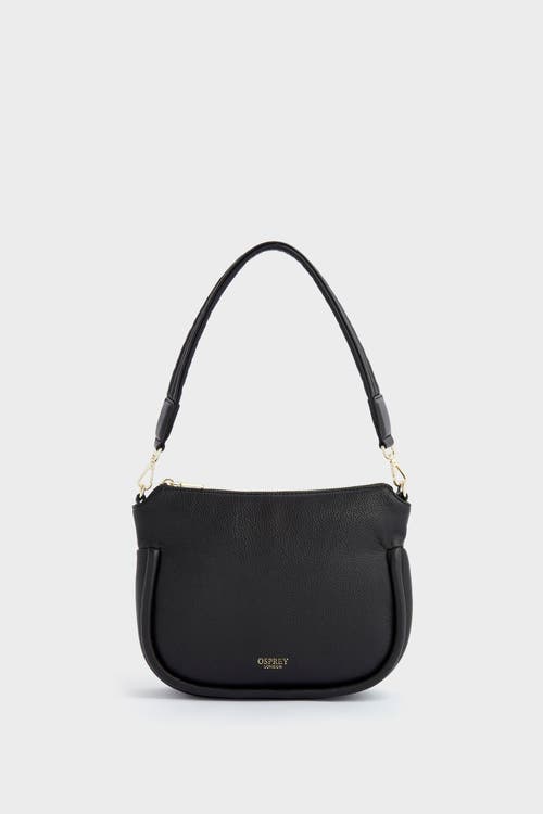 Osprey London The Hendrix Leather Shoulder Bag In Black
