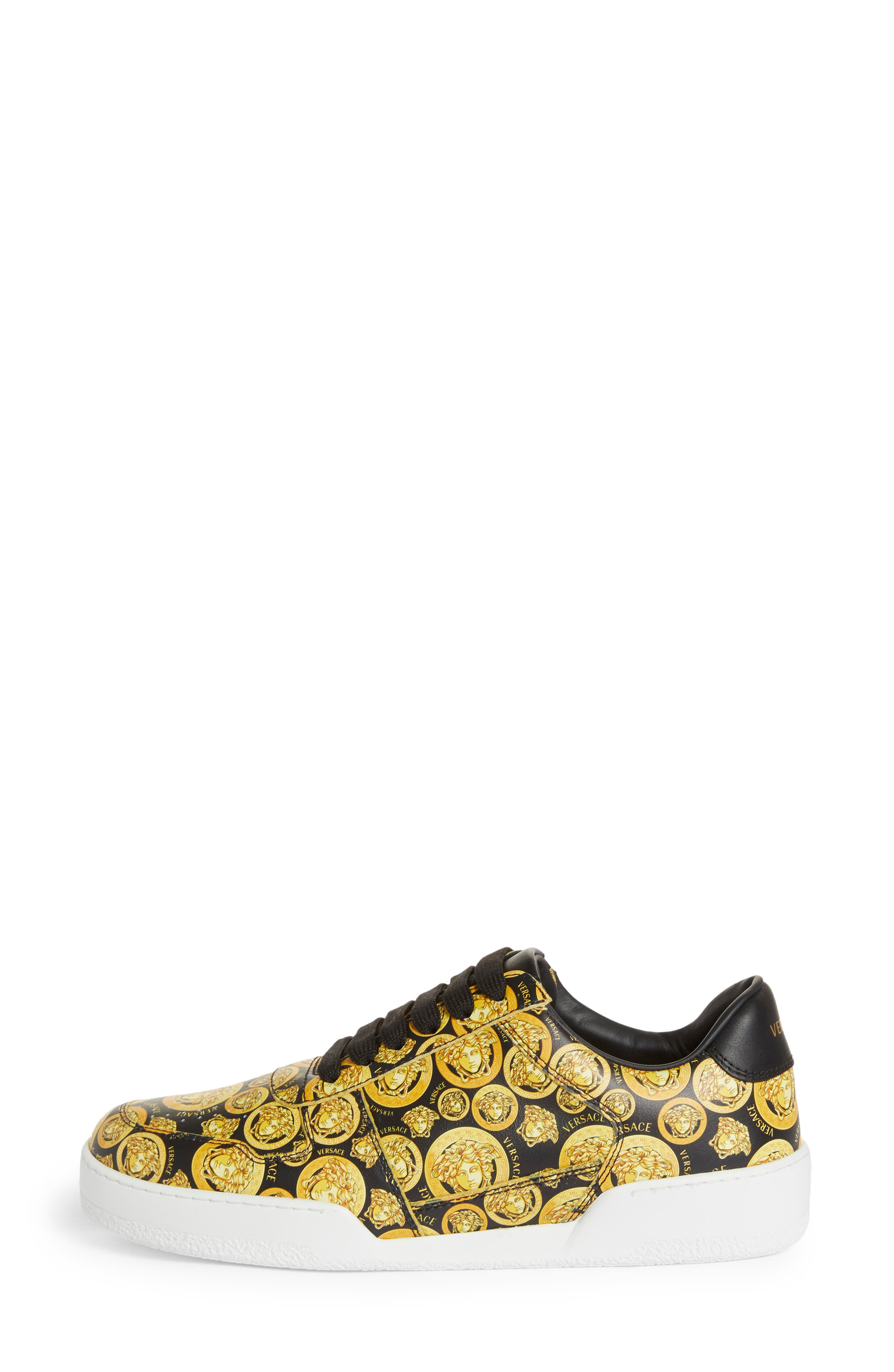 Ilus Medusa Low Top Sneaker, Alternate, color, BLACK/ GOLD