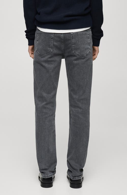 Mango 100% Wool Medium-knit Sweater Dark Heather Grey In Denim Grey