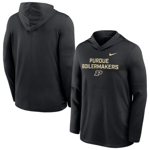 Men's Nike Black Purdue Boilermakers 2025 Sideline Dri-FIT Long Sleeve Hoodie T-Shirt