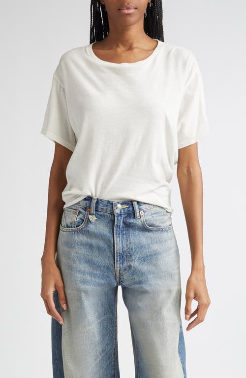 R13 Tight Waist Cotton & Cashmere T-shirt In White
