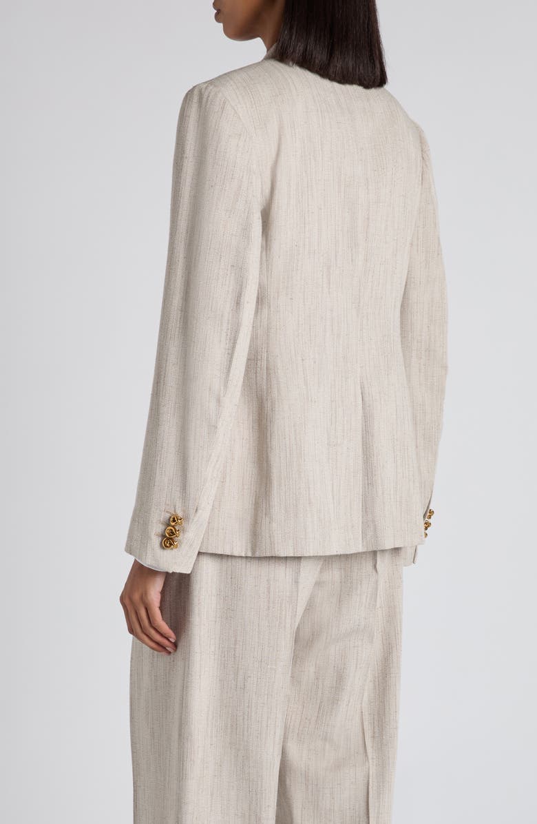 Bottega Veneta Knot Button Textured Blazer, Alternate, color, 2674 Grey Putty