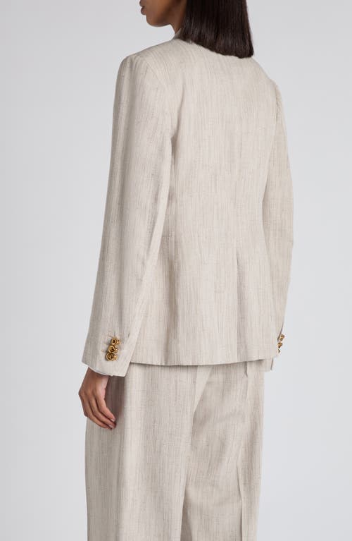 Bottega Veneta Knot Button Textured Blazer In Neutral