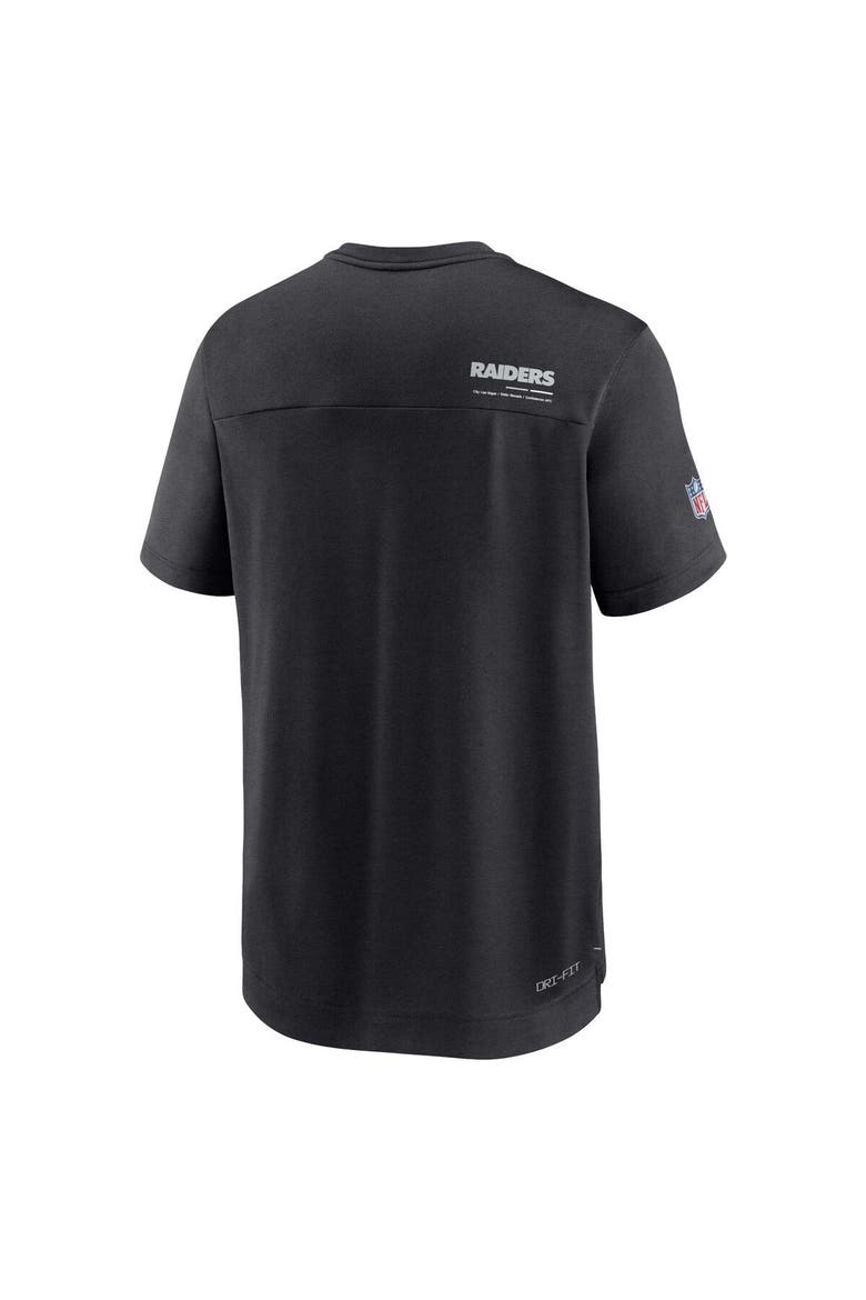 Men's Nike Black Las Vegas Raiders Sideline Coach Chevron Lock Up Logo V-Neck Performance T-Shirt, Alternate, color, Black