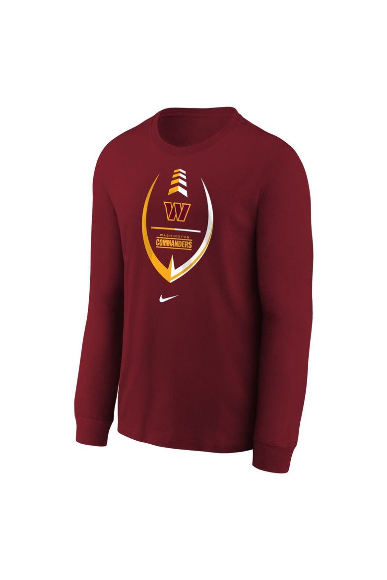 Youth Nike Burgundy Washington Commanders Icon Long Sleeve T-Shirt, Alternate, color, Burgundy