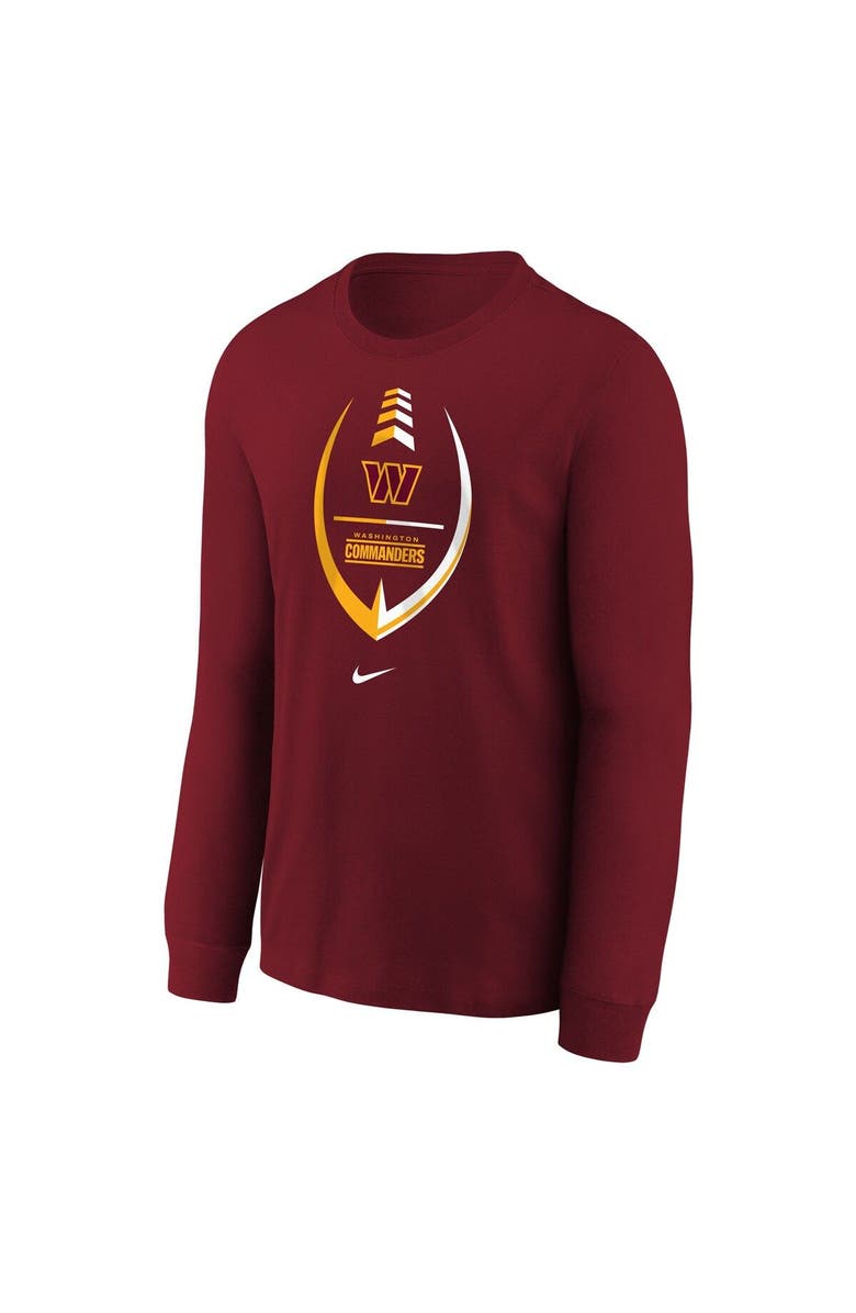 Nike Youth Nike Burgundy Washington Commanders Icon Long Sleeve T-Shirt, Alternate, color, 