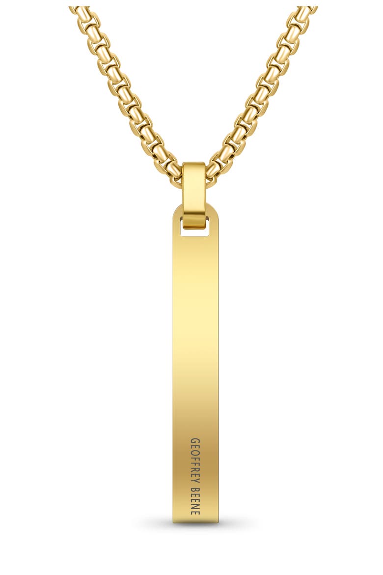 Men's Flat Vertical Bar Pendant Necklace, Alternate, color, GOLD