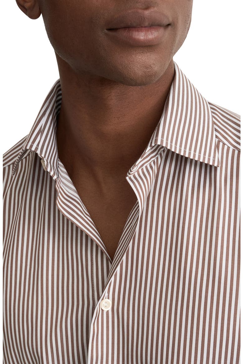 Slim Fit Bengal Stripe Dress Shirt, Alternate, color, MEDIUM RED