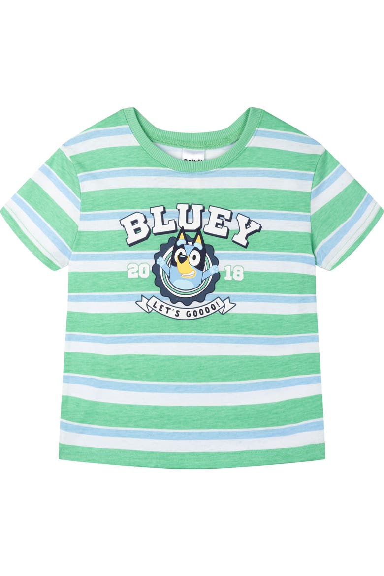 T-Shirt and French Terry Shorts Set, Alternate, color, Bluey Green Denim