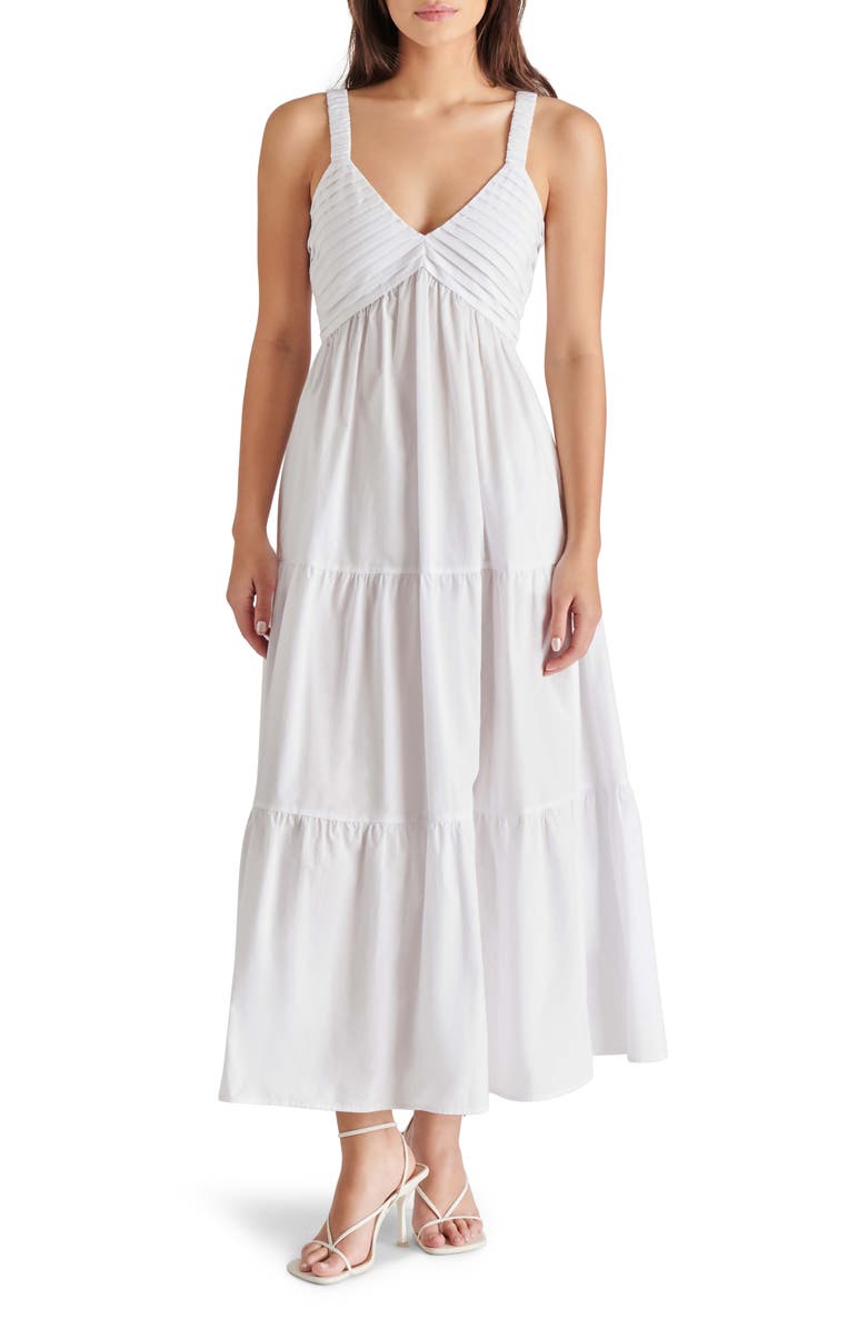 Steve Madden Eliora Tiered Cotton Sundress, Main, color, White