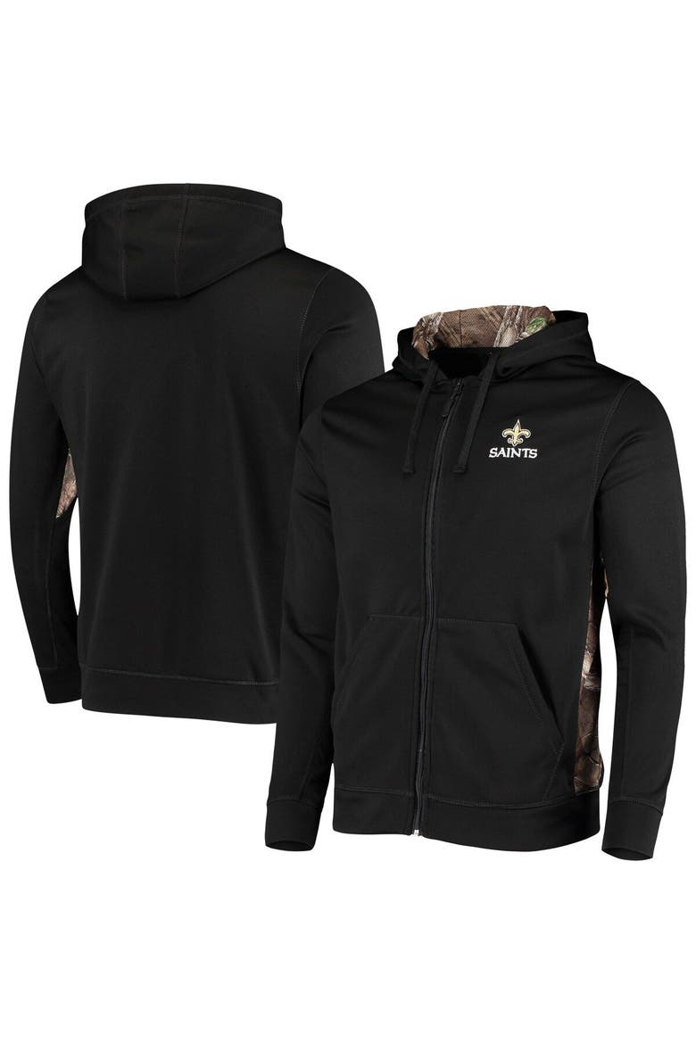Men's Dunbrooke Black/Realtree Camo New Orleans Saints Decoy Tech Fleece Full-Zip Hoodie, Alternate, color, Black