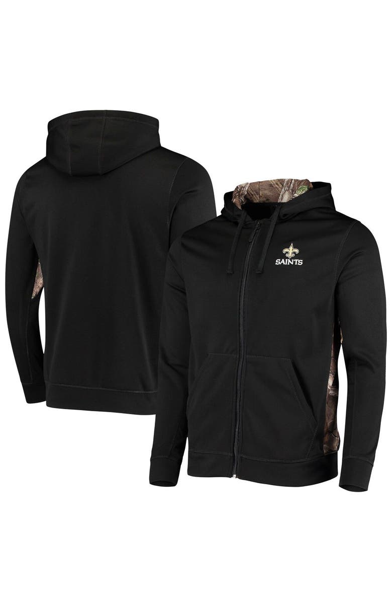 DUNBROOKE Men's Dunbrooke Black/Realtree Camo New Orleans Saints Decoy Tech Fleece Full-Zip Hoodie, Alternate, color, Black