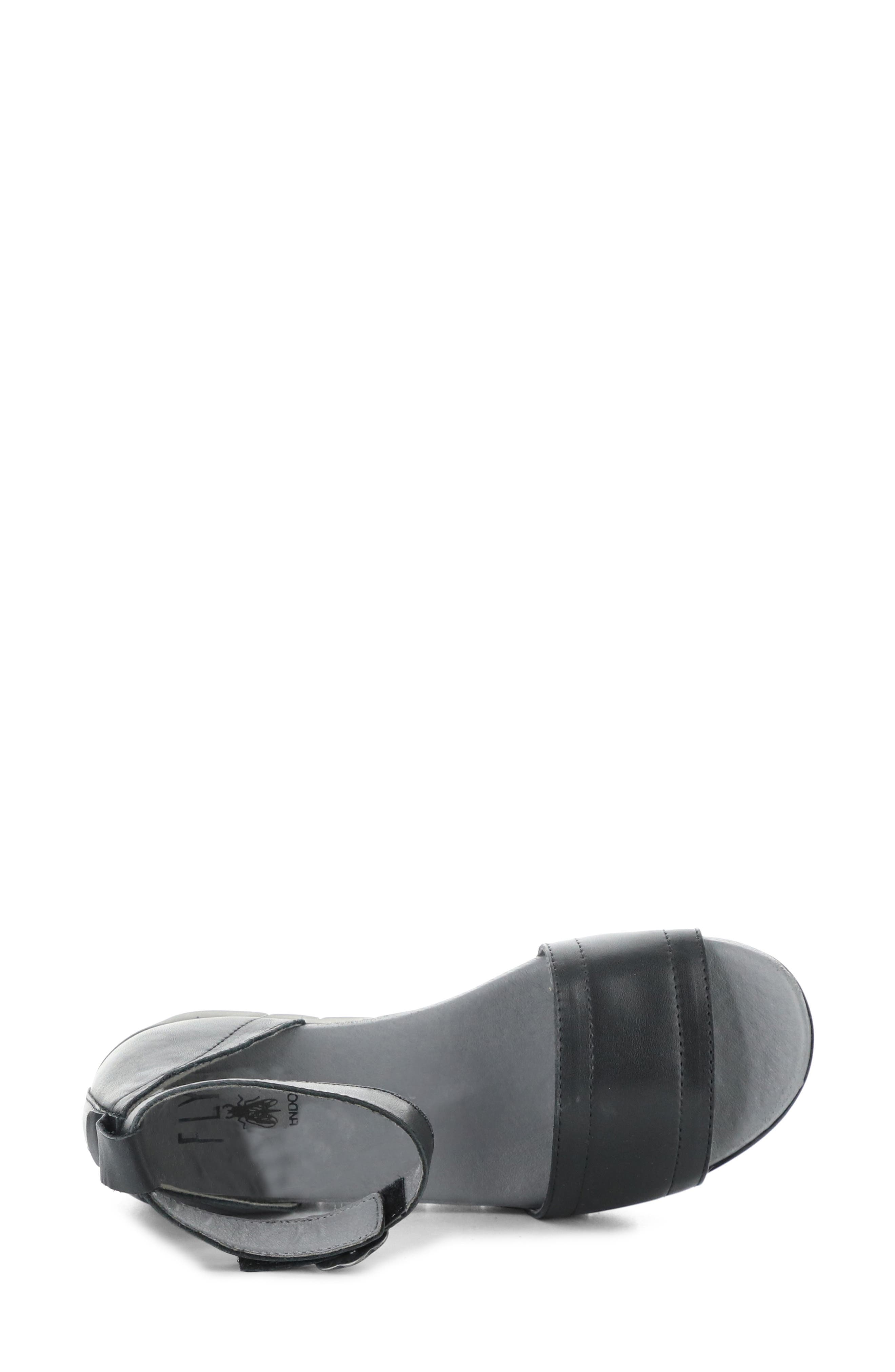 Fly London Voik Ankle Strap Platform Wedge Sandal, Alternate, color, Black