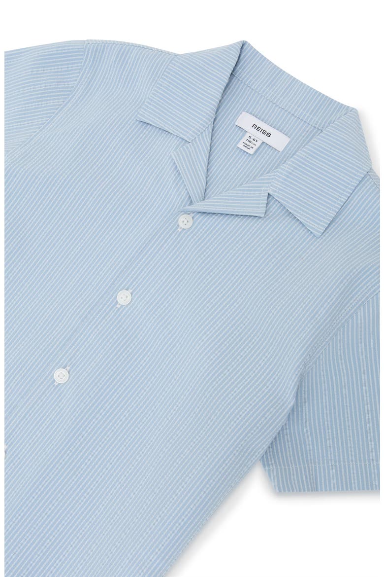 Kids' Pyrus Stripe Button-Up Camp Shirt, Alternate, color, BLUE