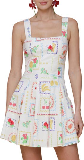 Paneled Stretch Cotton Mini Sundress