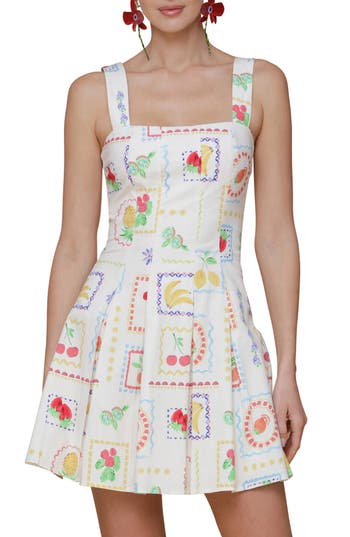 Avec Les Filles Paneled Stretch Cotton Mini Sundress