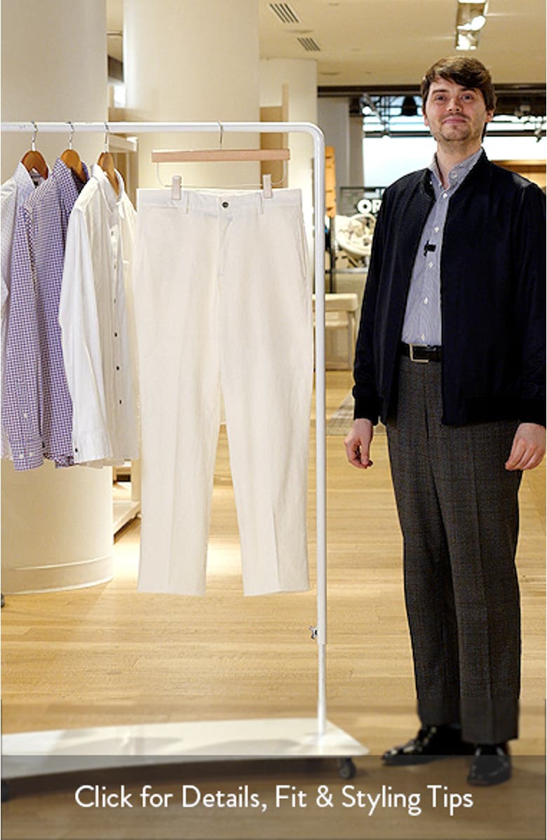 Pleated Cotton & Linen Straight Leg Pants, sales video thumbnail