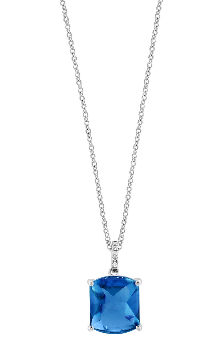 EFFY Diamond & Blue Topaz Pendant Necklace, Alternate, color, Blue