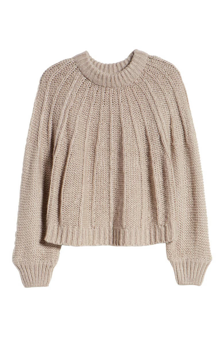 Seam Detail Crop Sweater, Alternate, color, MOCHA