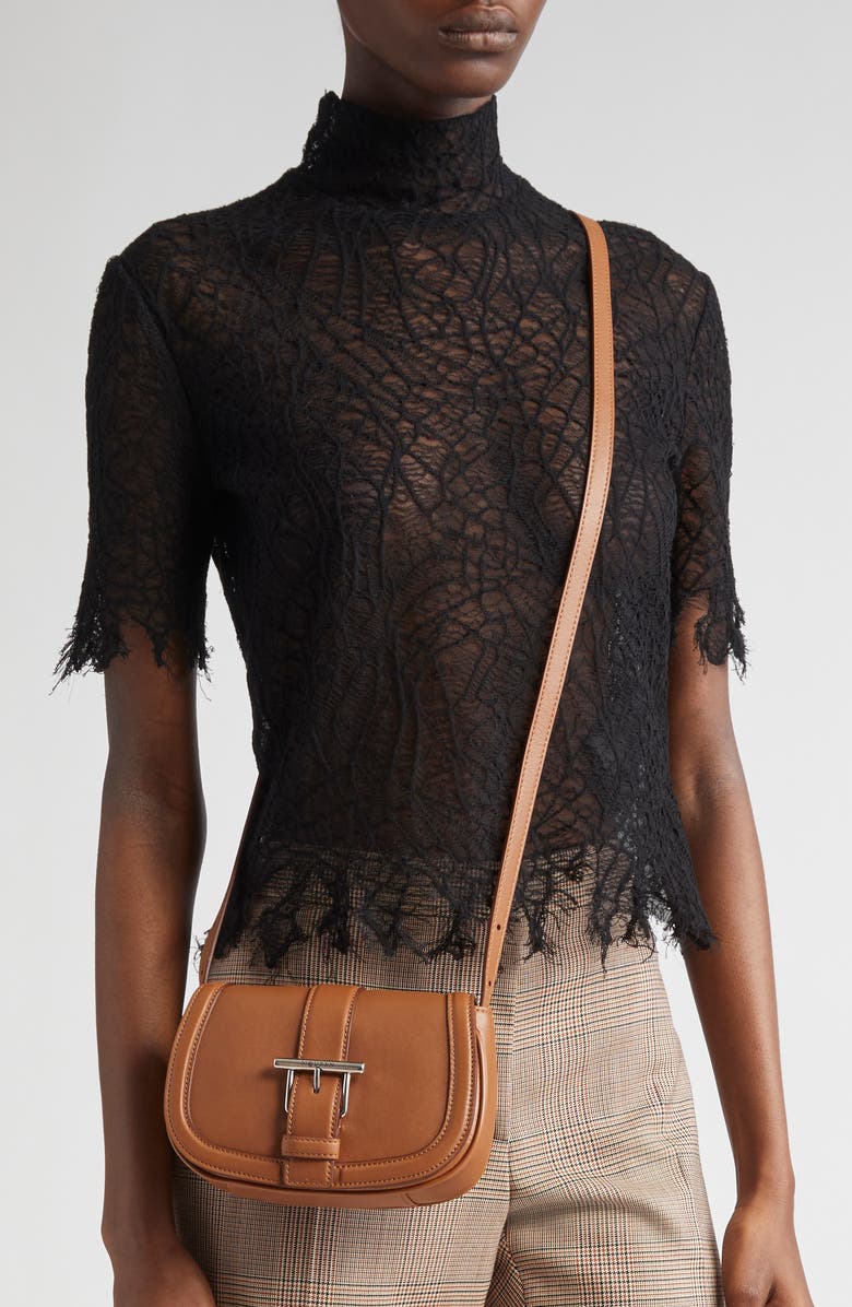 McQueen Mini T-Bar Shoulder Bag, Alternate, color, Tan Silver