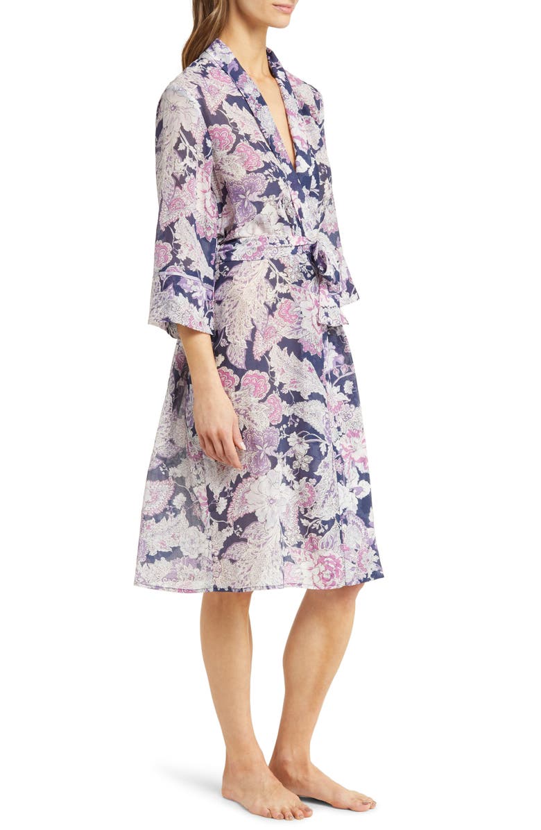 Papinelle Ella Floral Cotton & Silk Robe, Alternate, color,