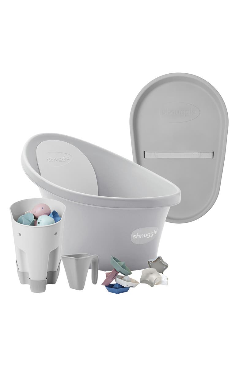 SHNUGGLE Baby Bath & Change Bundle, Main, color, Pebble Grey