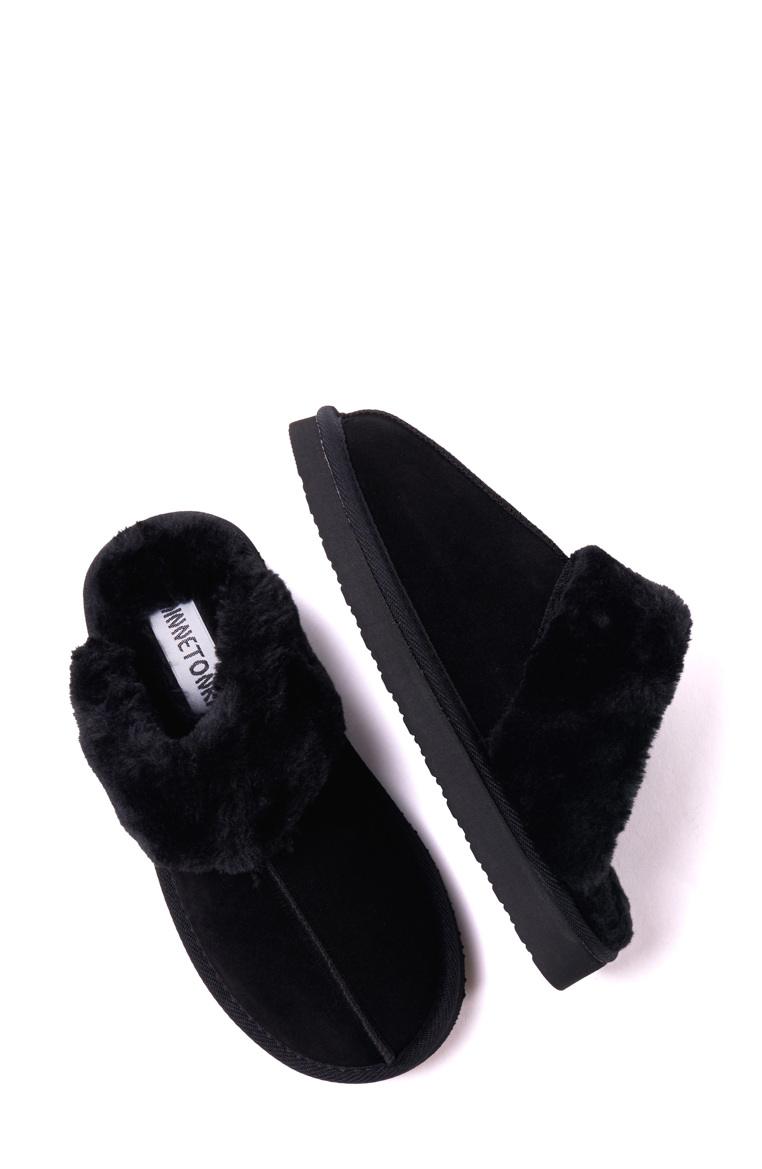 Minnetonka Chesney Mule Slipper, Alternate, color, Black Suede