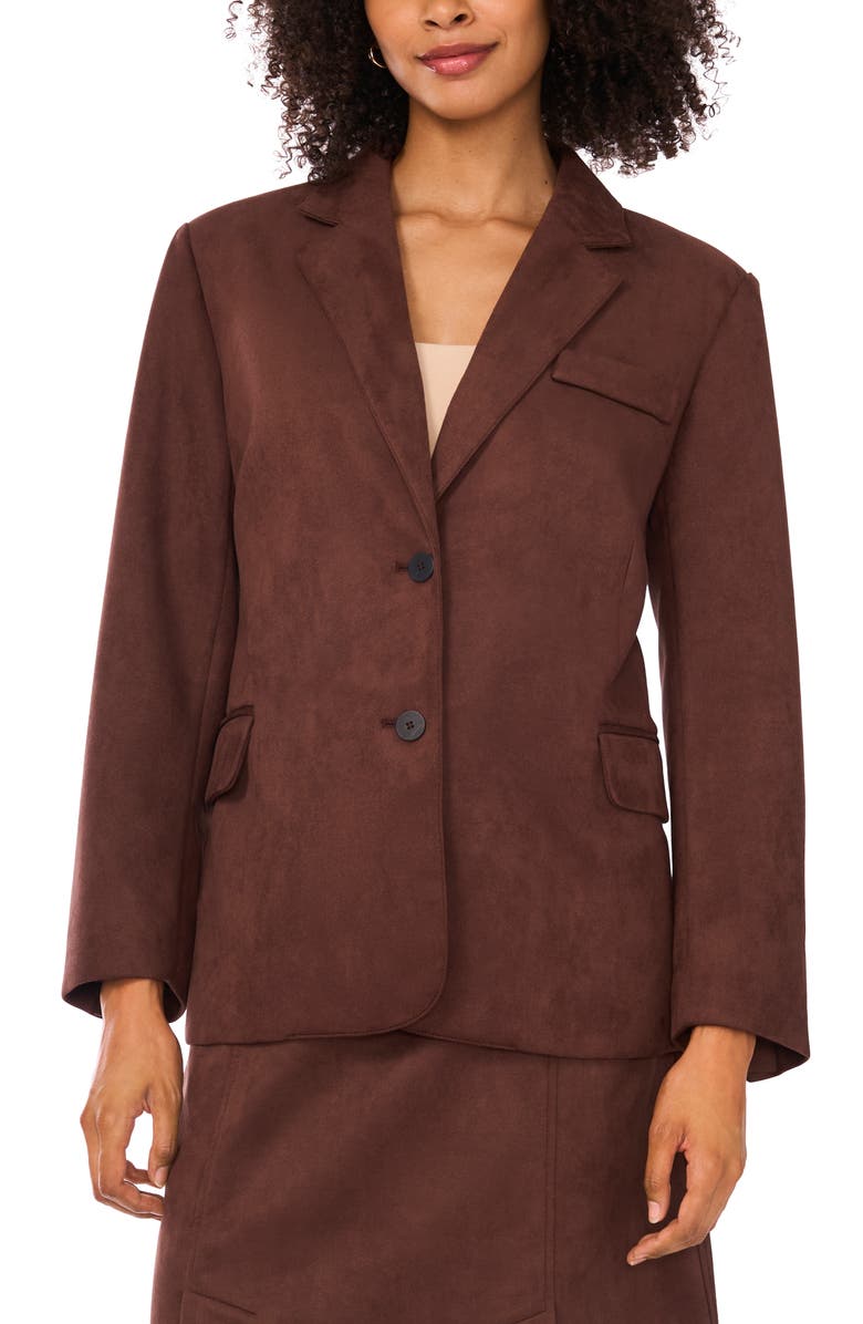 Halogen<sup>®</sup> Faux Suede Blazer, Alternate, color, Chocolate