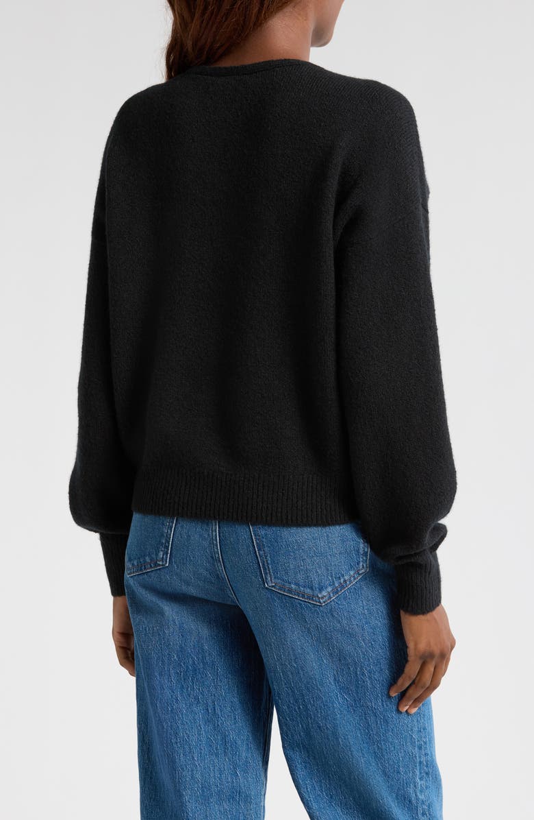 Madewell V-Neck Wedge Sweater, Alternate, color, True Black