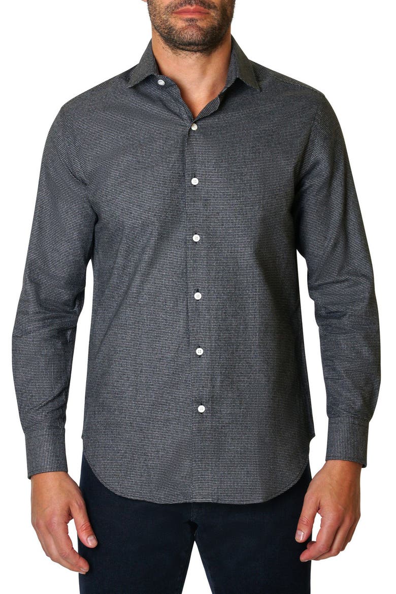 Troy Long Sleeve Dress Shirt, Main, color, BLACK