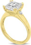 LuvMyJewelry Antoaneta 14K Yellow Gold Princess Cut Lab Grown Diamond Engagement Ring - 3 Ct