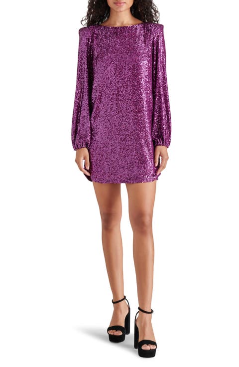 Sequin Long Sleeve Shift Minidress
