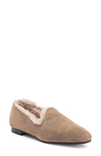 Shop Aquatalia Romie Faux Fur Lined Loafer In Light Taupe