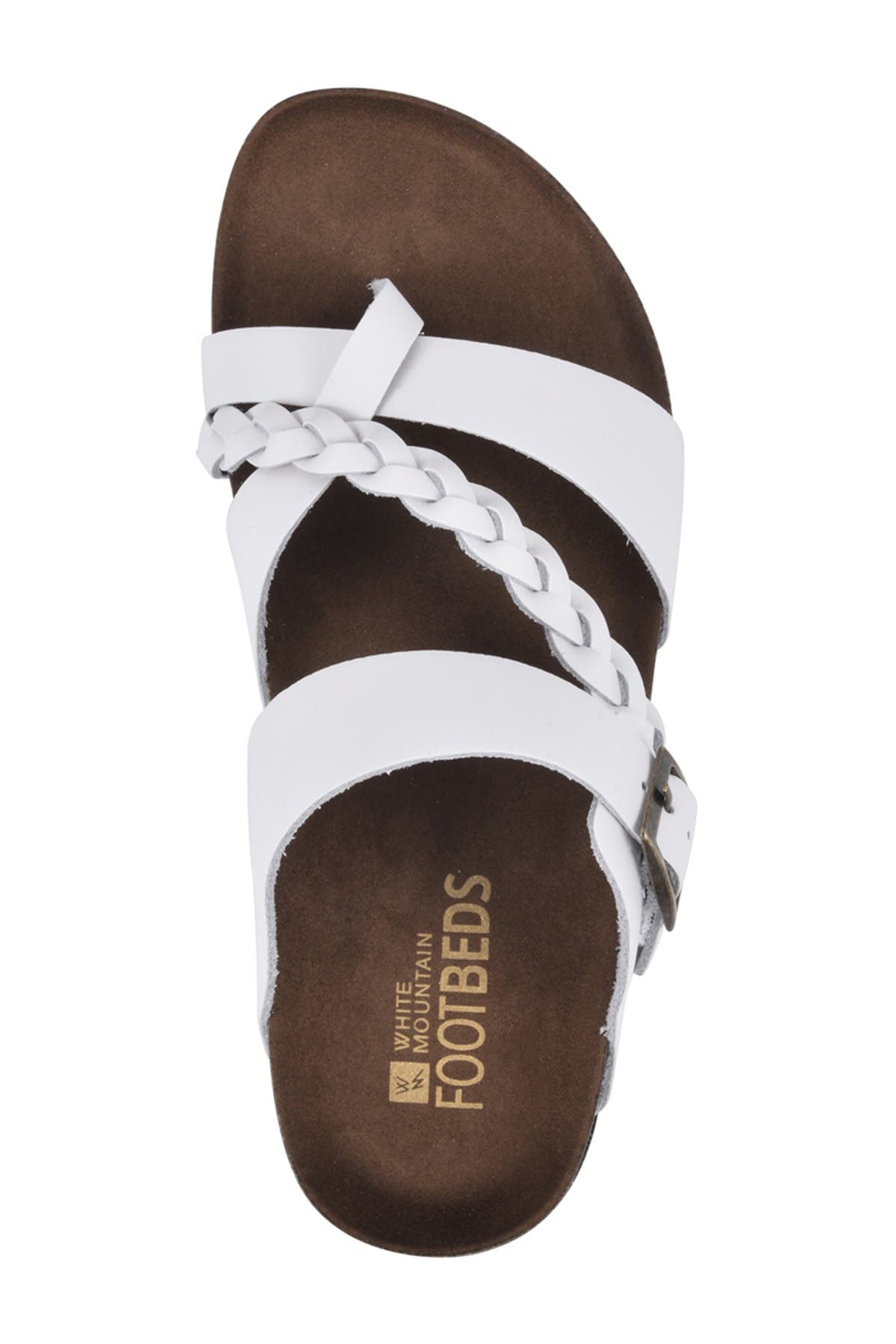 Hazy Leather Footbed Sandal, Alternate, color, WHITE/LEATHER