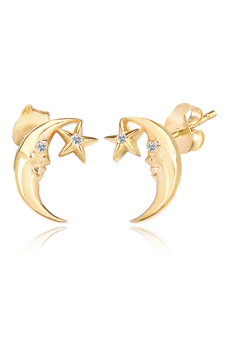 Moonlit Stud Earrings, Main, color, GOLD