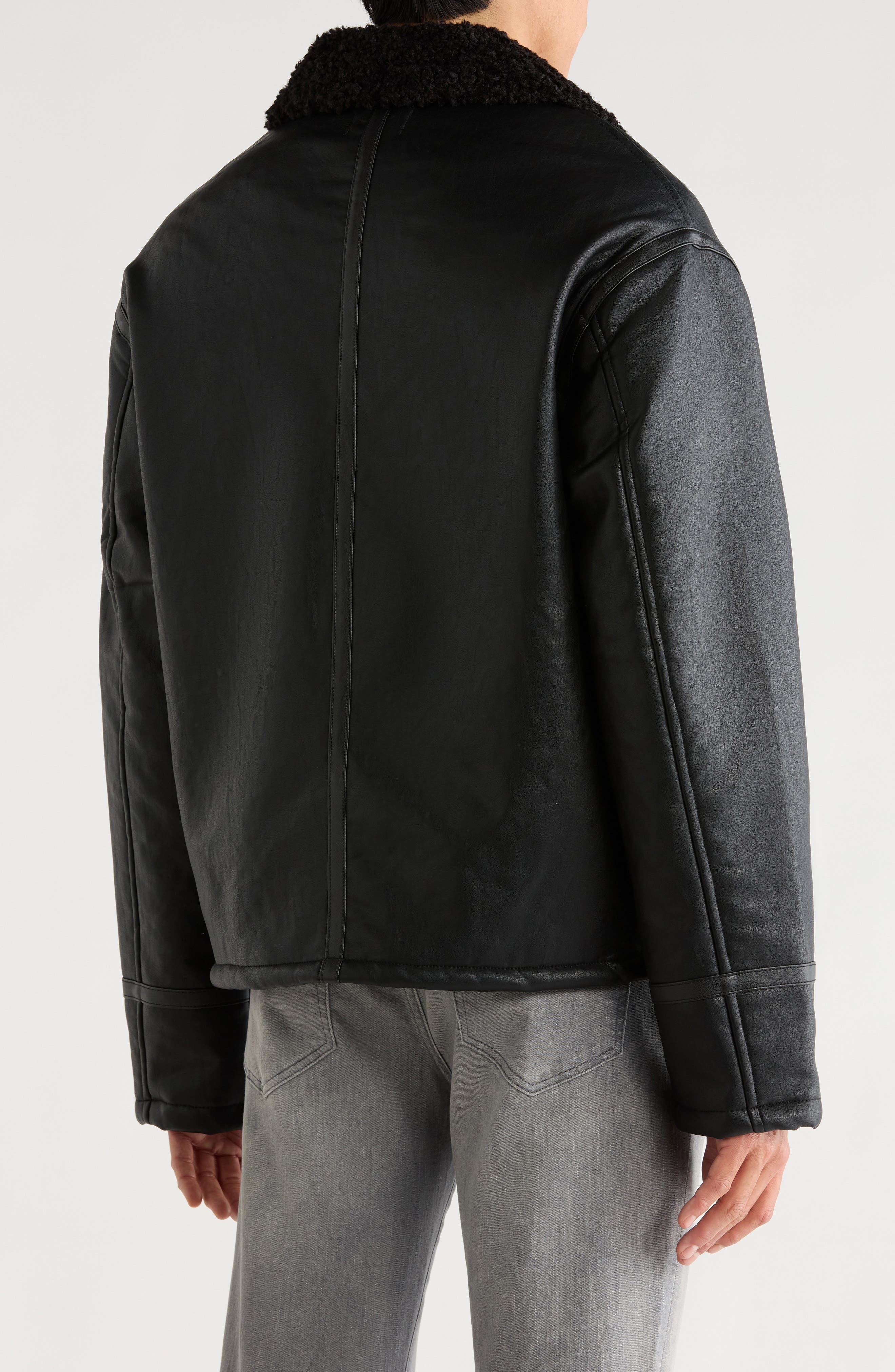 Faux Leather Short Jacket - image 2