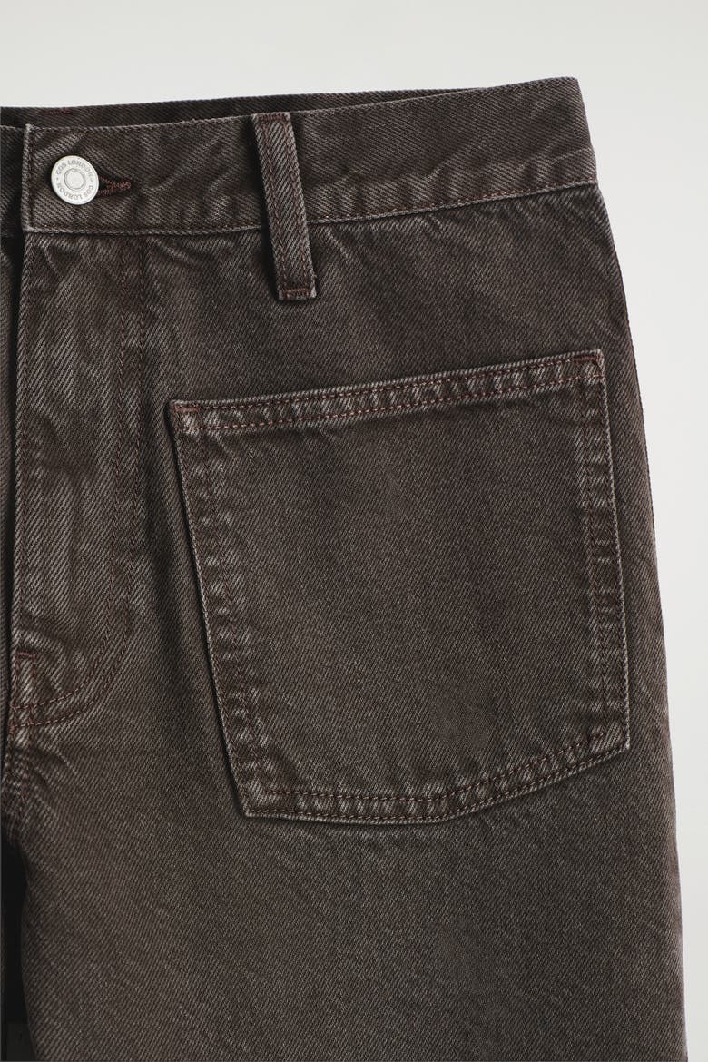 Patch-Pocket Straight-Leg Jeans, Alternate, color, BROWN