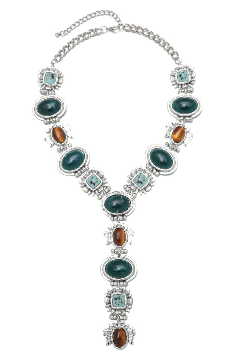 Adornia Western Stone Lariat Necklace, Main, color,