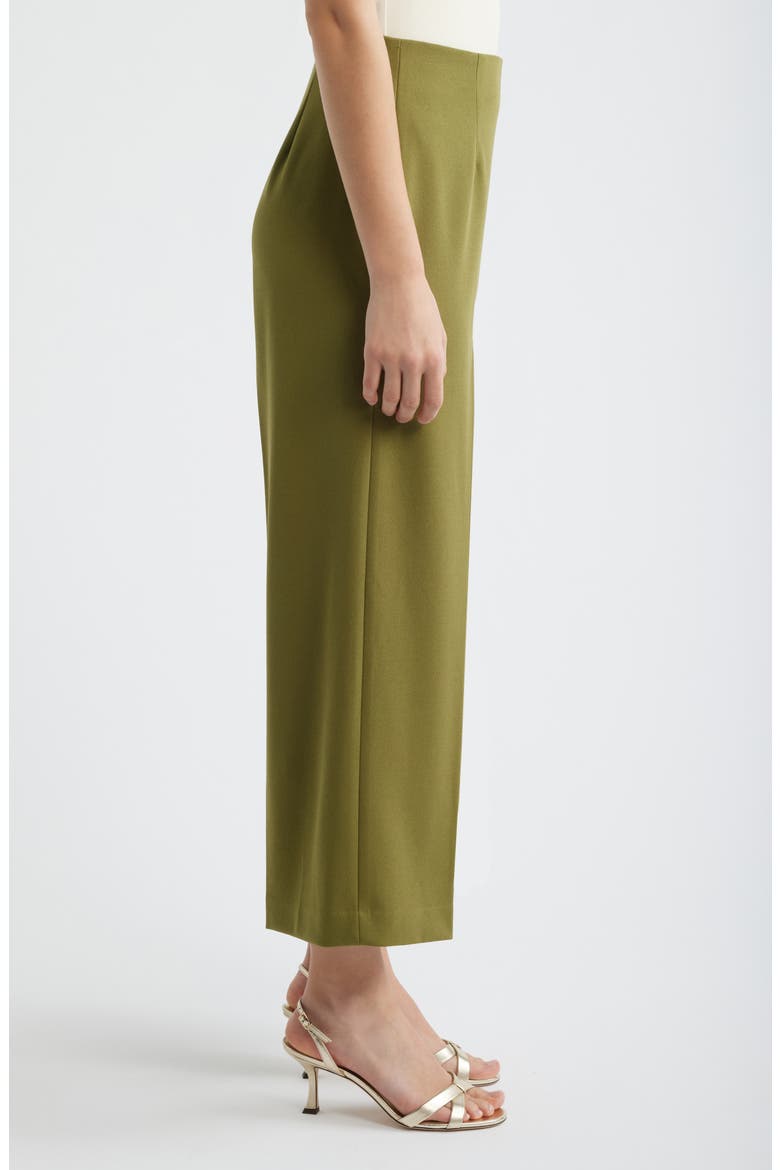 Pull-On Crop Wide Leg Pants, Alternate, color, BAY LEAF