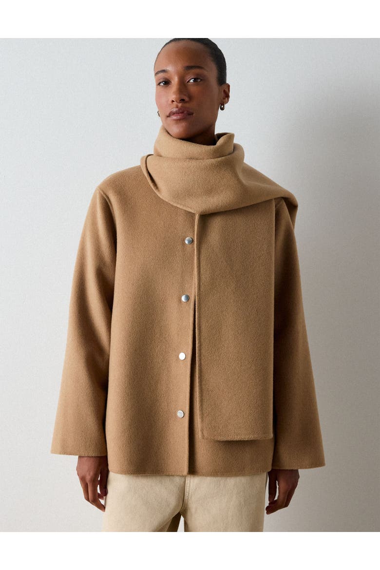 Double Faced Scarf Coat, Main, color, Camel