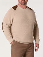 Oak Hill by DXL Big & Tall Crewneck Patch Sweater